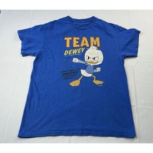 Disney DuckTales Team Dewey Shirt Blue Graphic Cartoon Tee Adult L XL